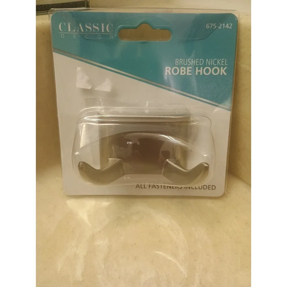 Classic Brushed Nickel Robe Hook